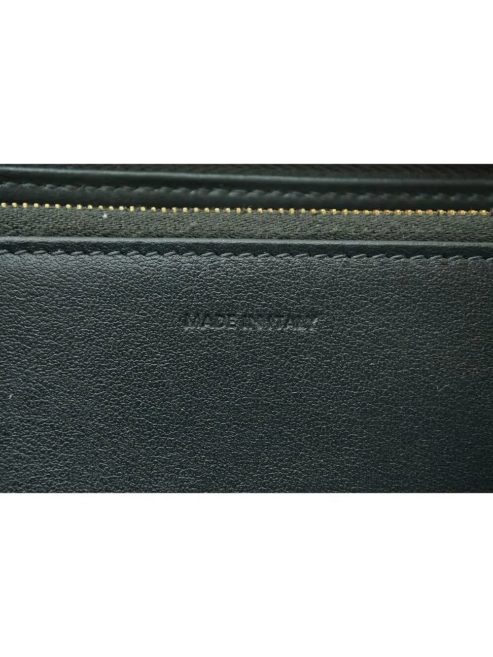 Celine Wallet Amazone Green Triomphe Embossed Large Zip Around Leather